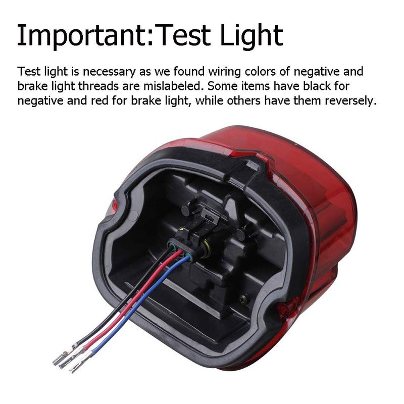 NTHREEAUTO Red LED Rear Tail Lights Motorcycle Taillights Brake Running Compatible with Harley Touring Dyna Road King Electra Glide Street Bob - Image 2